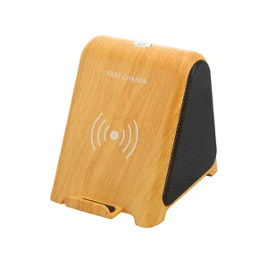10W Wireless Charger Bluetooth Speaker Wood Dock