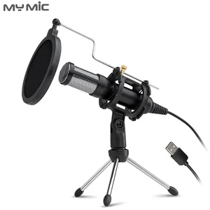 USB Condenser Microphone Tripod Stand Recording & Gaming