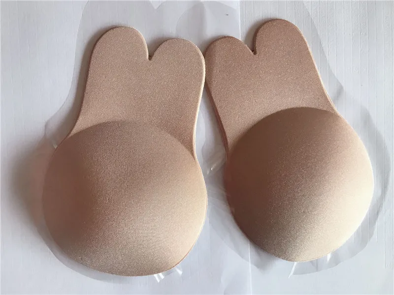 BIG SIZE Women Silicone Self-Adhesive Sticky Bra Strapless Push Up Seamless Invisible Bra Sexy Rabbit Ears Underwear For Wedding