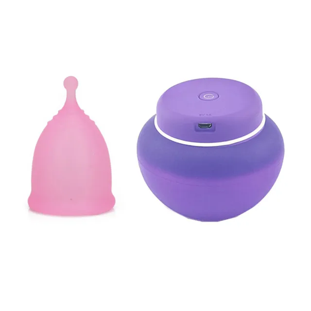 

Factory Price Wholesale Portable Silicone UV Sterilizer Copa Menstrual Cup Cleaner, Purplre or customize