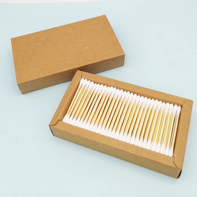 
Bacteria free bamboo stick cotton buds Daily use swabs in Paper drawer box for travel 