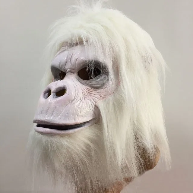 Halloween Accessories Deluxe Rubber Gorilla Mask Jungle Zoo Animal Fur