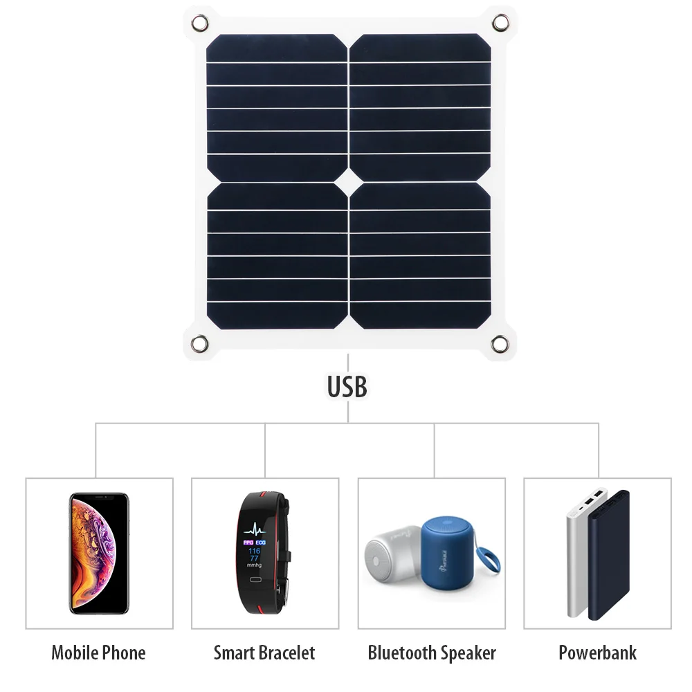 
Portable 5v 13w Flexible Solar Panel Cell Power Battery Charger Portable Outdoor Camping 