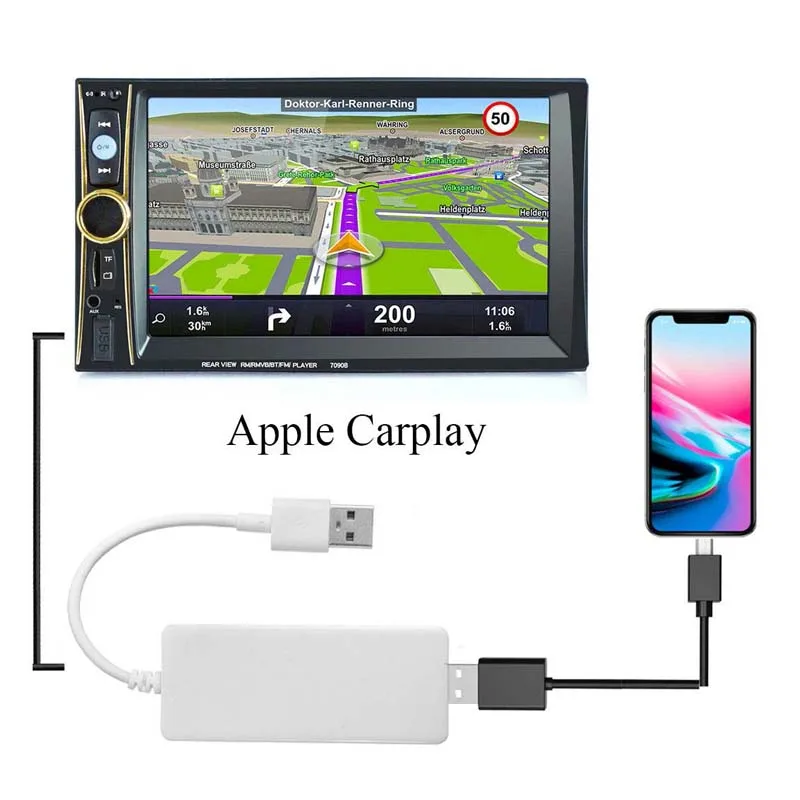 

Handfree Music Play Smart Link USB White CarPlay Android Dongle for ben z bm w aud i