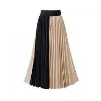 

hot sale pleated skirt plus size Polyester Waist-controlled & contrast color 331554