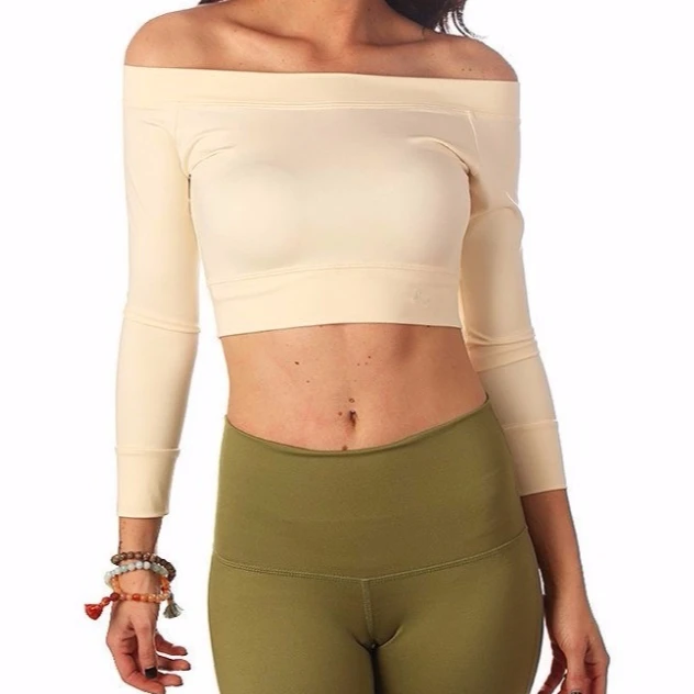 off the shoulder yoga tops