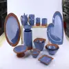 Creative terracotta ceramic dinnerware plate dish set for home or hotel