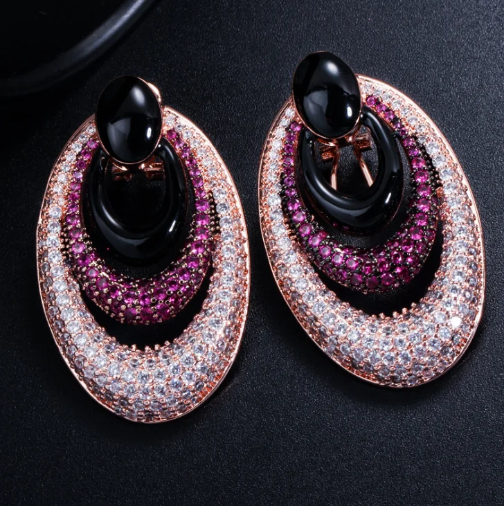 

AAA Cubic Zirconia Engagement Party Night Out Bridal Wedding Stud Earrings, Gold