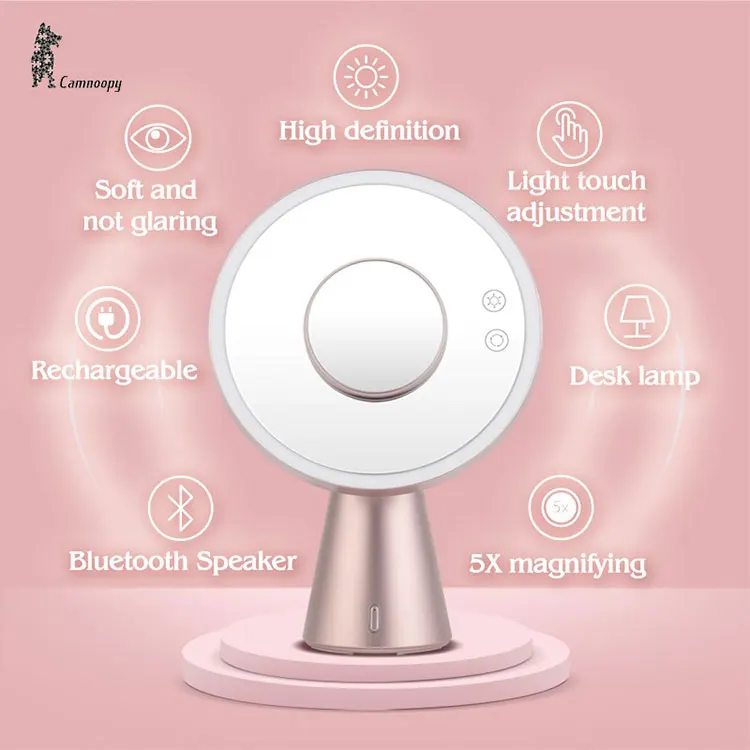 Three Color Led Lighted Magnifying Vanity Makeup Mirror With Lamp