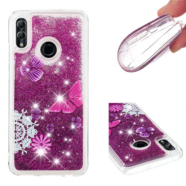 

2019 Wholesale 3D Flowing Glitter phone back covers Tpu cell Phone case for Huawei Honor 10 Lite Covers for P Smart 2019, Mix cute patterns colors