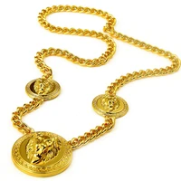 

Fashion 18k Italian Gold Lion Chain Necklace For Men