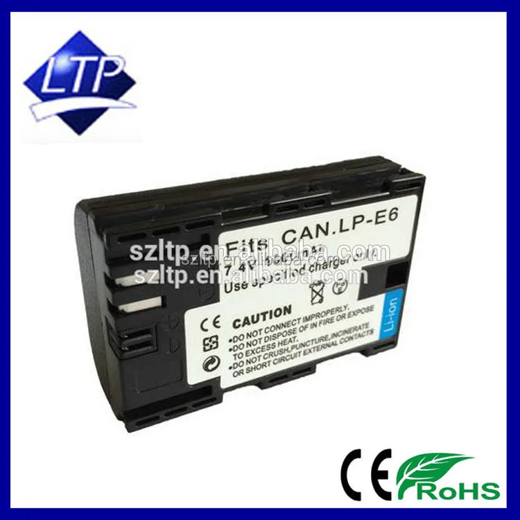 LP-E6 Batteries For Canon 5D Mark II III 7D 60D LP E6 Battery Pack 1800mah