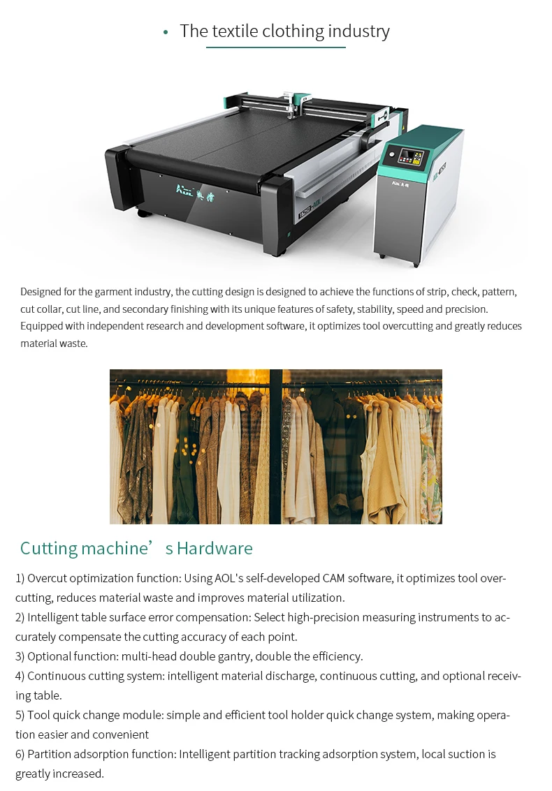 AOL automatic fabric cutting machine price cloth cutter cloth cutting machine automatic plotter