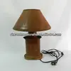 Country primitive rusty metal electric table lamp with punched willow tree for decor