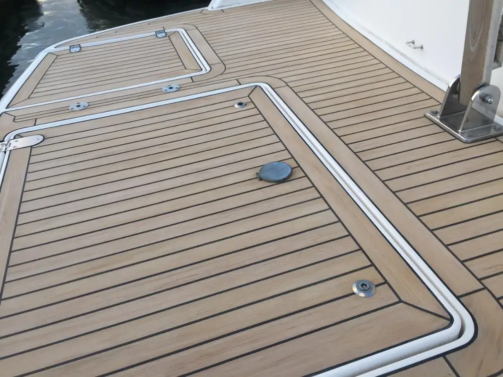 Glue Install Marine Synthetic Teak Soft Material Pvc Boat Decking - Buy ...