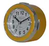 Fancy cartoon round shape yellow table melody alarm clock for children