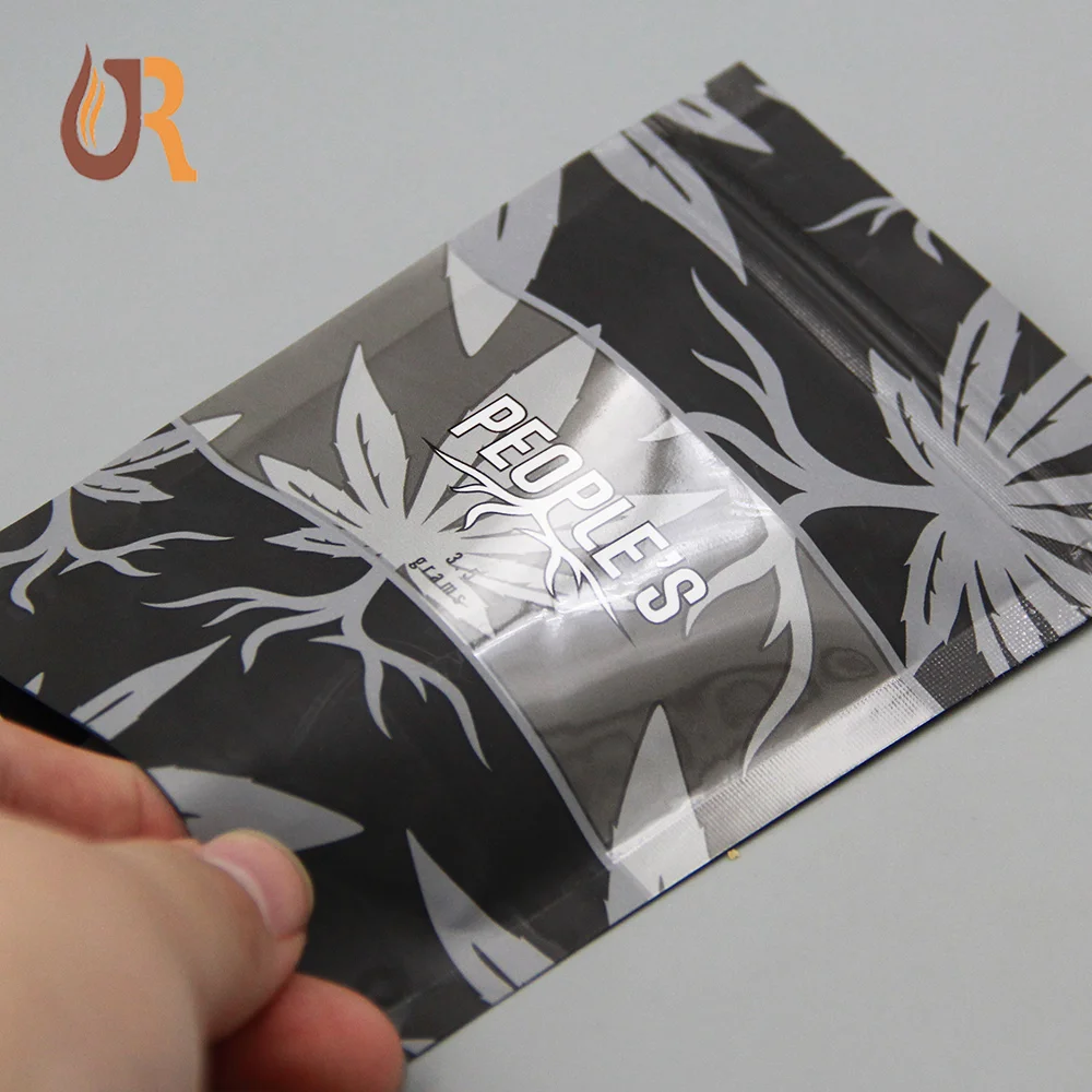 Ziplock Smell Proof Sative Leaves Packaging Custom Printed Medical Weed