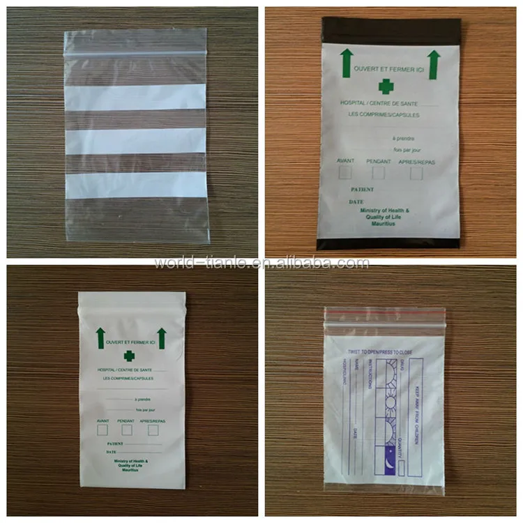 Ldpe Medical Ziplock Bag Medicine Zipper Bag Small Plastic Bag For