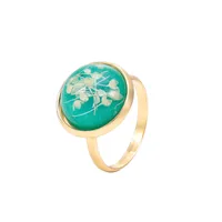 

Newest design cheap gold plated jewelry women dried flower rings for gift