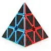 Pyramid Speed Cube Triangle Carbon Fiber Sticker Cube Puzzles Twisty Puzzle Magic Cube for Kids Intelligence Development EXW