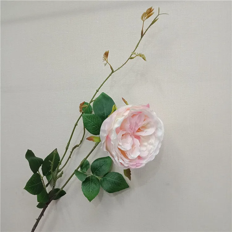 Wholesale Artificial Tea Rose With Branch Rose Flower Artificial Rose Stem For Artificial Flower