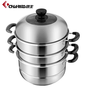 Image of 30Cm Three Layers Couscous Steamer Pot , Stainless Steel Steamer Pot , Stainless Steel Food Steamer