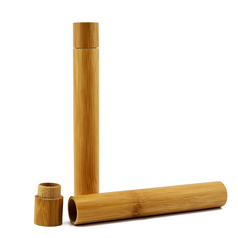 

High Quality Tooth Brush 100% Natural Bamboo Eco-friendly Bamboo Toothbrush Tube Case, Natural bamboo color