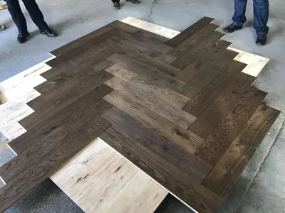 90mm Natural Oiled Unfinished Customerized Solid Chevron heringbones Hard Wood Flooring Oak