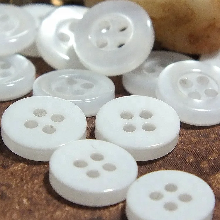 

Cheap Environmental Polyester Resin Standard Shirt Replacement Sewing Buttons Pearl White    12.5m 1bag(1000PCS, Pearl white;other customized colors