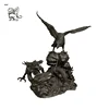 outdoor modern garden decoration life size animal sculpture Vintage Bronze Eagle and Dragon Statue BRAM-23