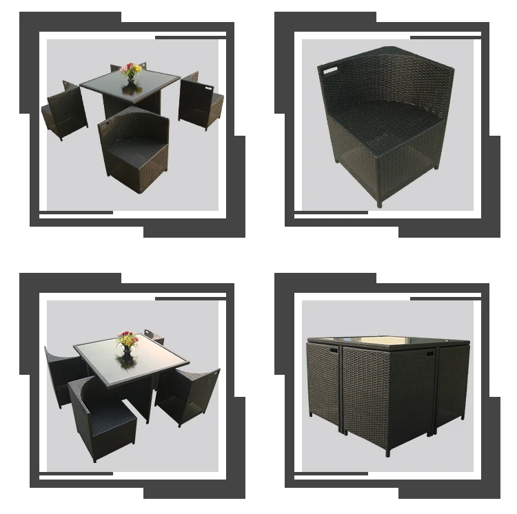Modern Coffee Clubs Table Rattan Chair Set