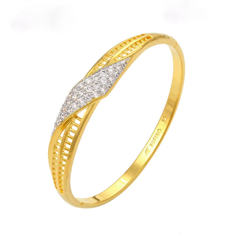 

xuping cheap wholesale gold plated zircons bangle bracelet for women