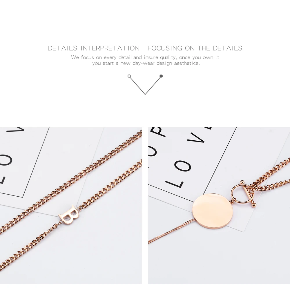 Trendy 316L Stainless Steel Fancy Long Chain Necklace For Women