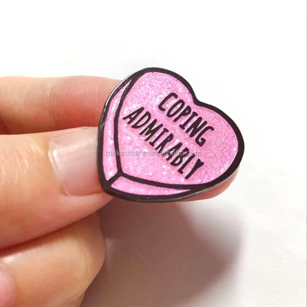 Cute Custom Hard Enamel Pins Glitter Enamel Pins For Christmas Gift