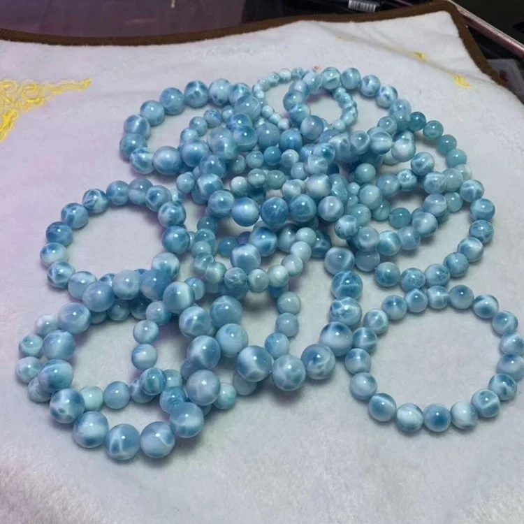 

8mm Larimar Natural Blue Gemstone Beads Strands for Jewelry Making, Original color