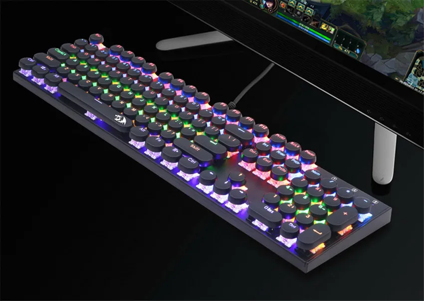 Mechanical Gaming Keyboard 104 Keys Multicolor Led Backlit Anti