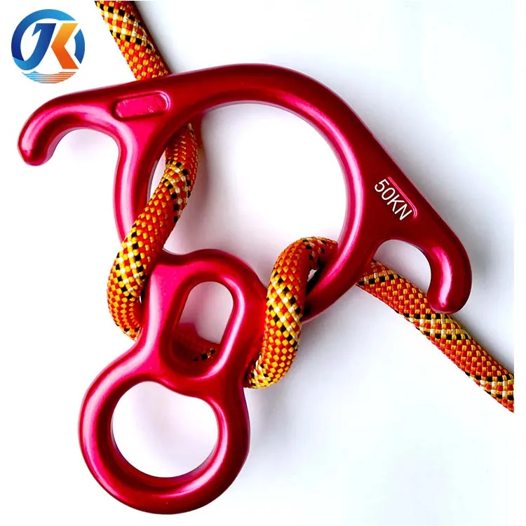 

Climbing 40kN Rescue Figure 8 Descender with Bent-ear Rappelling Gear Belay Device, Black/red/ purple/silvery/customized color