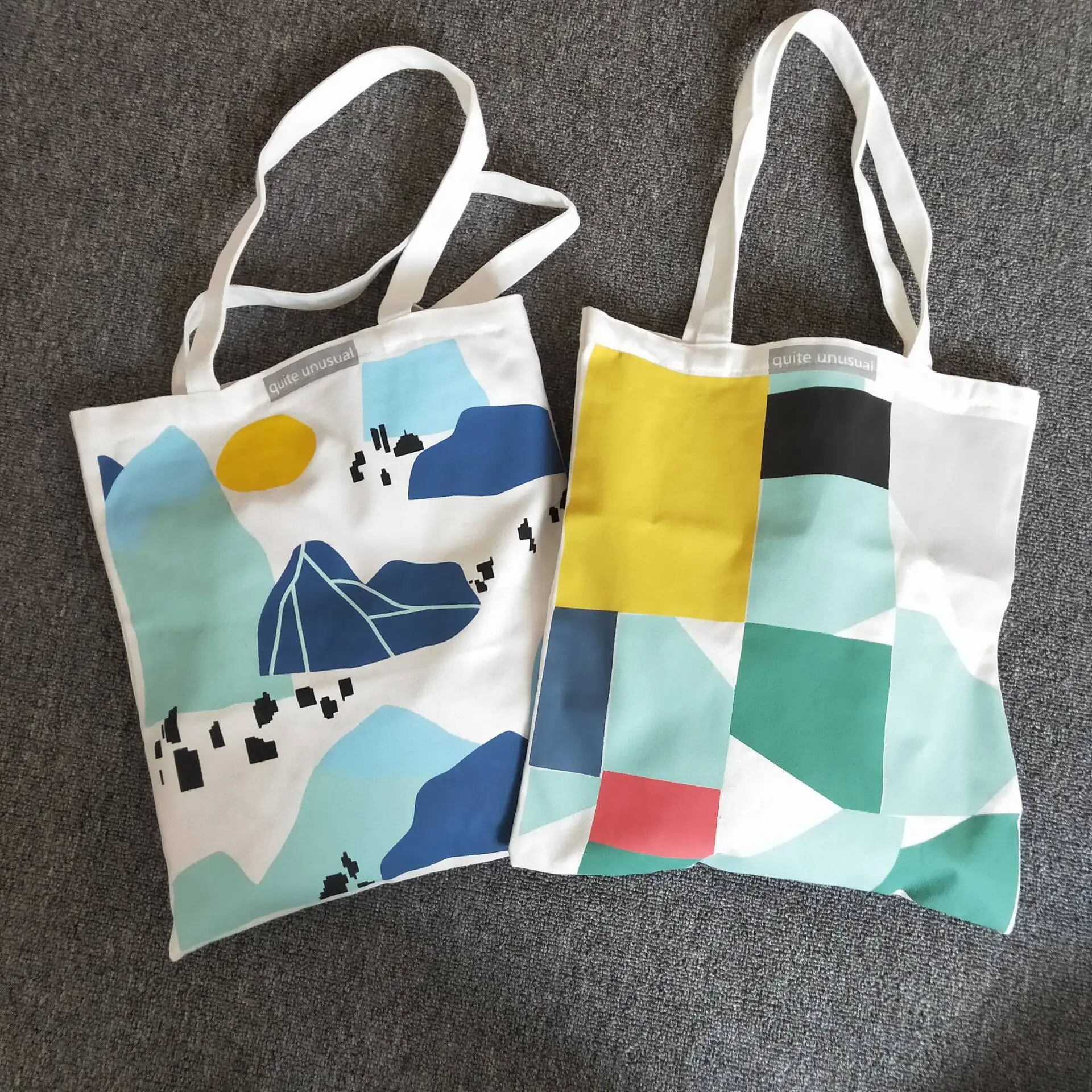 

Custom reusable eco shopping canvas bag printed organic cotton tote bags, Colorful
