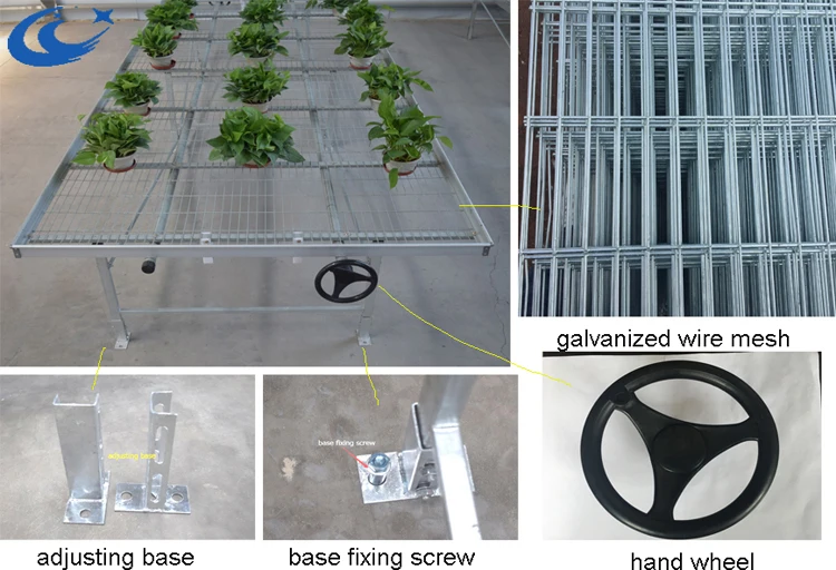 Econo Galvanized Welded Wire Mesh Panel Greenhouse Rolling Bench Tops