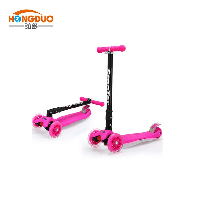 

120mm PU wheel foldable plastic children kick n go scooter