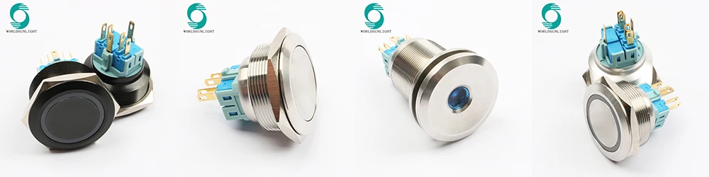XL19S/F11-R 19mm momentary SPDT 1NO 1NC ring illuminated stainless steel push button switch