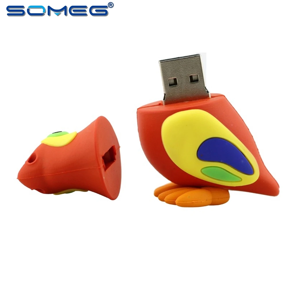 

drive Cartoon Parrot Animal Flash 4GB 8GB 16GB 32GB 64GB Pen Drive Birds Pendrive Gift Hard Disk USB Memory