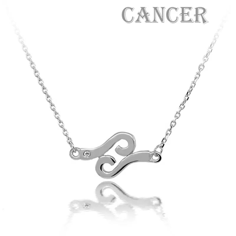 

Twelve Constellations Cancer Charm 925 Sterling Silver Zodiac Constellation Necklace Pendants