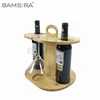 wooden wine rack serving platter, wine bottle stand w handle for party, picnic