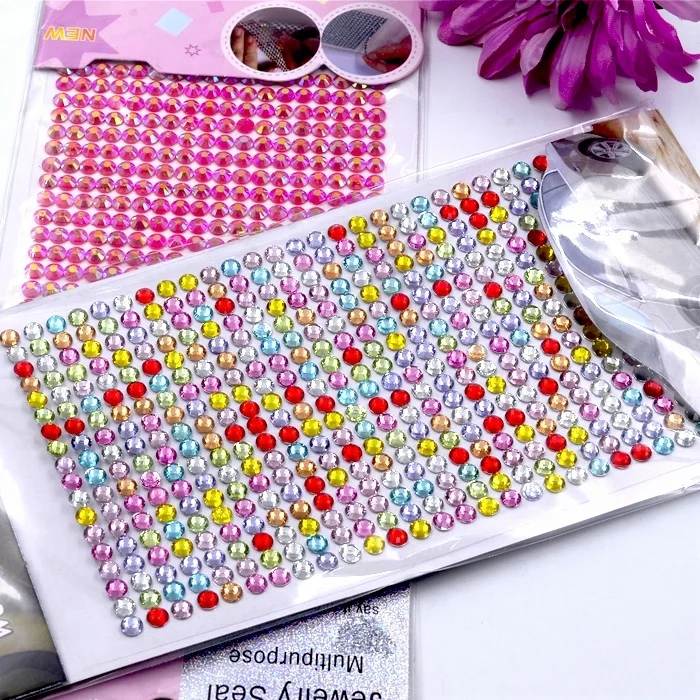 Eco-friendly 468 pcs 5mm sapphire resin diamond stones adhesive crystal sticker for mobile phone case decoration
