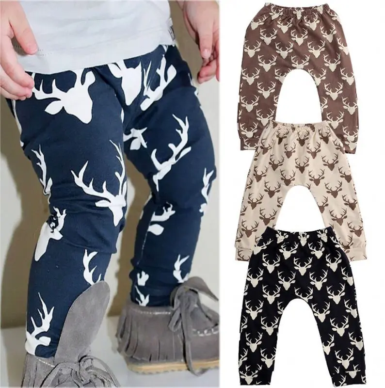

GH032 high quality baby boys kids Christmas deer pattern pants, As picture showed