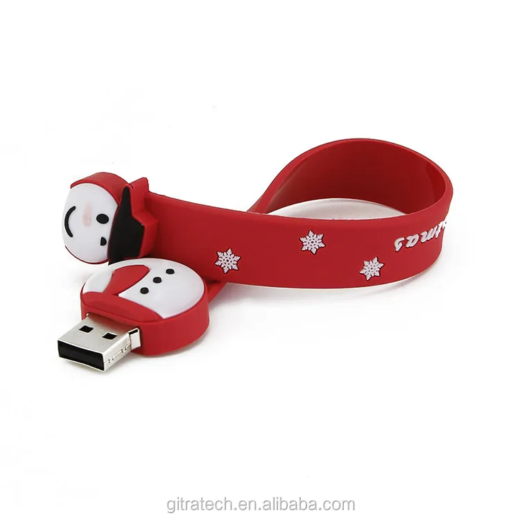

Christmas Flash Drives Holiday Customized Wristband USB Flash Drive