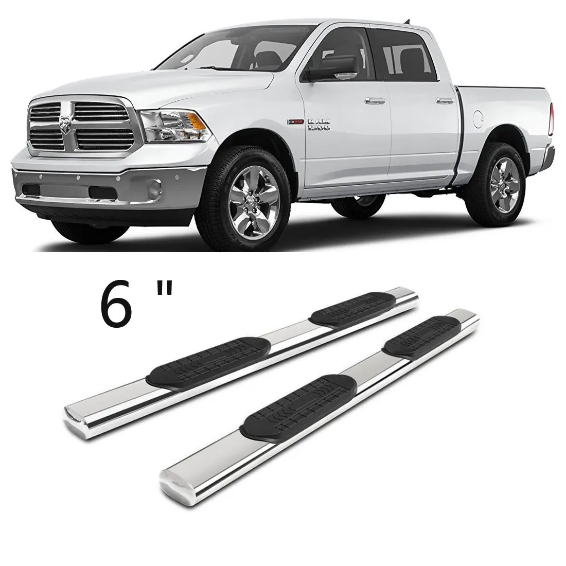 Auto Parts and Vehicles Nerf Bars & Running Boards 2pcs 3" Round Blk