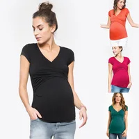 

New Maternity clothes t shirt Women Solid Pregnant Nursing Baby Maternity tees Multifunctional Blouse T-Shirt for Summer