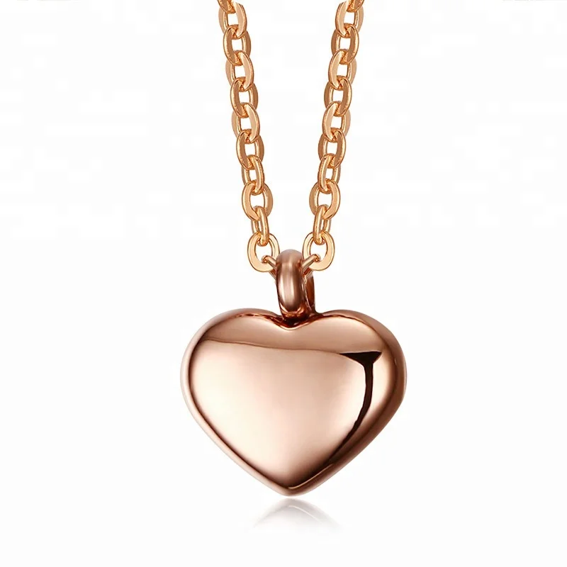 

Cheap rose gold heart pendant stainless steel necklace, As pic